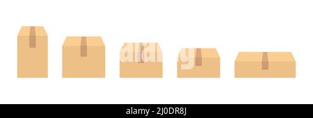 Isometric delivery box. Packaging box symbol. Stock Vector