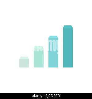 Isometric graph, pyramid and pie chart set. Business colorful analysis symbols for reports and presentations. Stock Vector