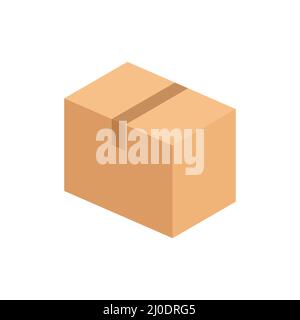 Isometric delivery box. Packaging box symbol. Stock Vector