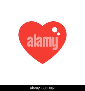 Heart vector icon. Vector cartoon flat love symbol isolated on the white background Stock Vector