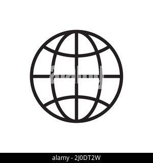 Globe icon. World wide web outline symbol. Planet sign. Stock Vector