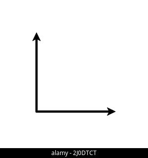 Empty coordinate system icon. X and Y axis. Place for business infographic information. Stock Vector
