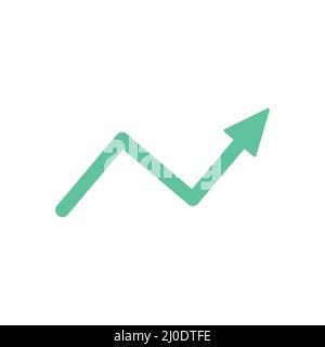 Increase arrow sign. Green rising arrow icon. Business success concept. Stock Vector