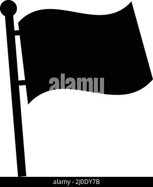 Fluttering flag silhouette icon. Editable vector. Stock Vector