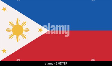 Flag of the Philippines. A country in Southeast Asia. Editable vectors. Stock Vector