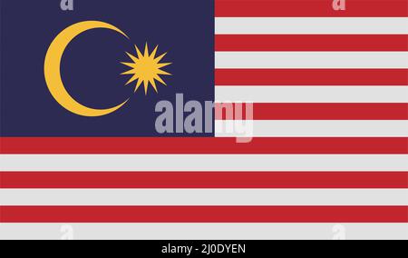 The flag of Malaysia. A country in Southeast Asia. Editable vector. Stock Vector