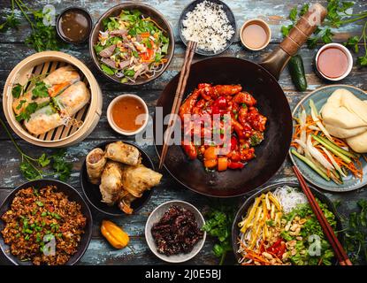 Assorted Chinese dishes Stock Photo