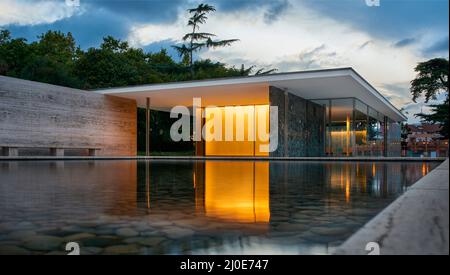 German Pavillion Ludwig Mies Van der Rohe & Lily Reich 1929 at barcelona Stock Photo