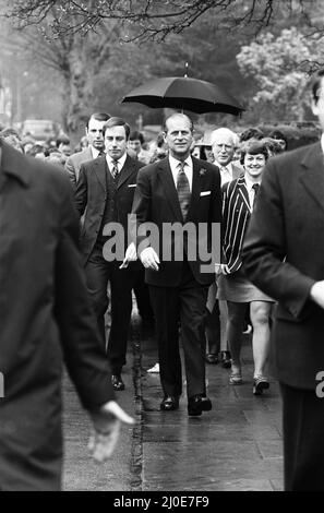 Prince Philip, Duke of Edinburgh visits Malvern Girls College. 4th May 1978. Stock Photo