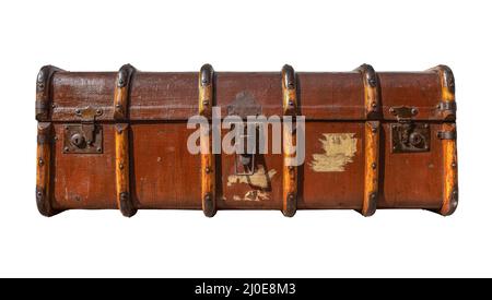 Vintage Brown Suitcase Stock Photo