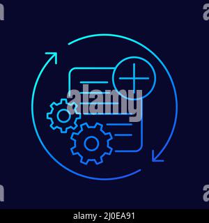 add new project icon, line vector design Stock Vector