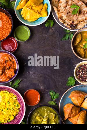 Assorted indian food Stock Photo