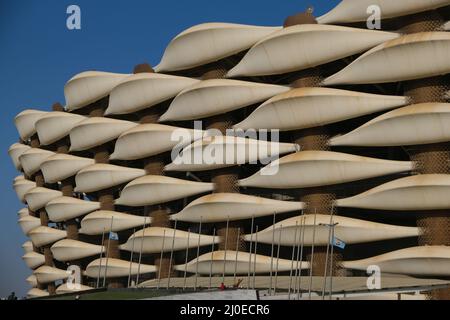 Basra, iraq - March 17, 2022: photo the big football stadium in Basra city Stock Photo
