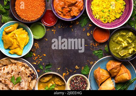 Assorted indian food Stock Photo