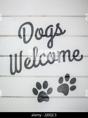 Dogs Welcome Sign Stock Photo