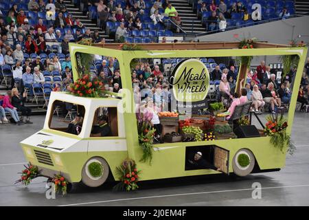 The 2019 Spirit Mountain Casino Grand Floral Parade at Moda Center in Portland, Oregon Stock Photo