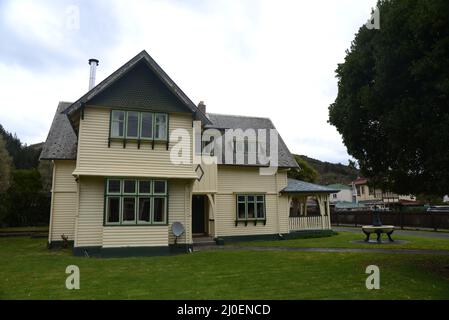 REEFTON, NEW ZEALAND, SEPTEMBER 6, 2021: the historic mine manager's house in Reefton, New Zealand, September 6,  2021 Stock Photo