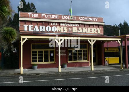 REEFTON, NEW ZEALAND, SEPTEMBER 6, 2021: An historic building on  Broadway in Reefton, New Zealand, September 6,  2021 Stock Photo