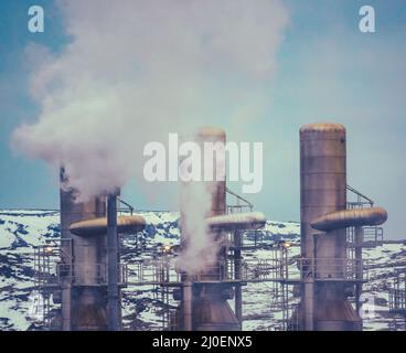 Geothermal Power Station Stock Photo
