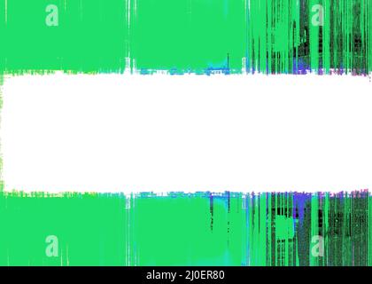 Green and white rough border Stock Photo