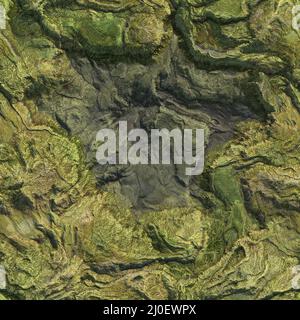 Mountains seamless texture Aerial view from air plane. 3d illustration background Stock Photo