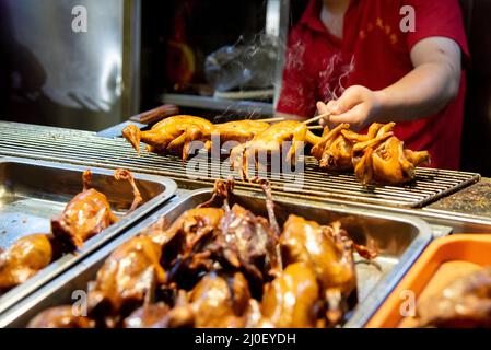 Fried  chicken on the snack street in Beijing China. Asian cuisine Stock Photo