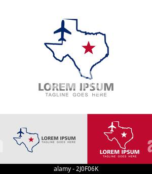 A Vector Illustration set of Texas State Travel Tourism Logo Vector Stock Vector
