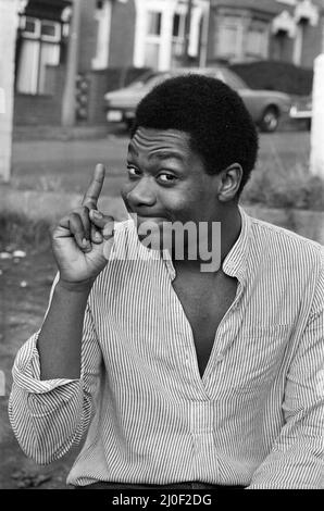 Comedian Lenny Henry pictured in Dudley. 10th November 1978. Stock Photo