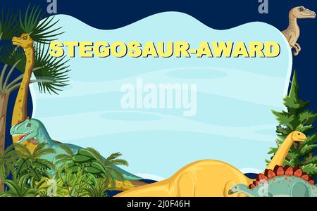 Certificate template with dinosaur award illustration Stock Vector ...
