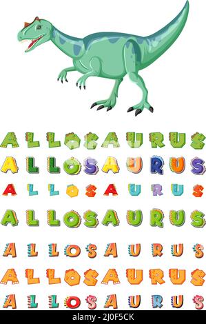 Font design for allosaurus illustration Stock Vector Image & Art - Alamy