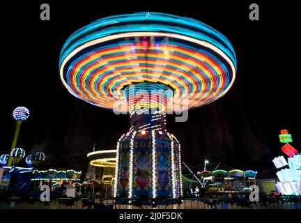 Carousel spinning fast, Nicosia, Cyprus Stock Photo