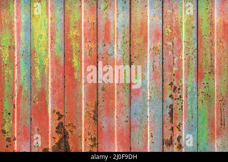 Rusty colorful rolling shutter Stock Photo