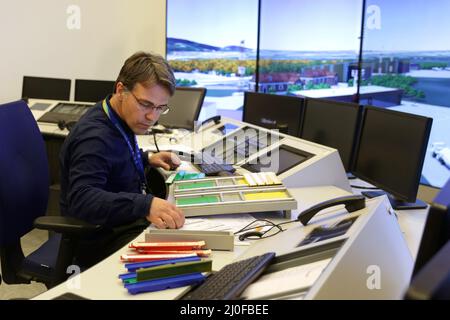 Air traffic control simulator Stock Photo