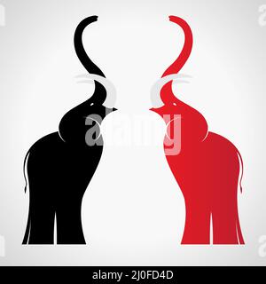 Vector image of an elephant on a white background. Easy editable layered vector illustration. Stock Vector