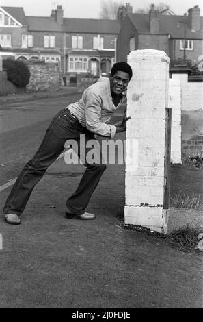 Comedian Lenny Henry pictured in Dudley. 10th November 1978. Stock Photo