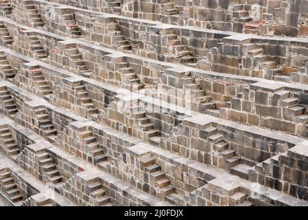 Ancient famous Stepwell of  Chand Baori, India Stock Photo