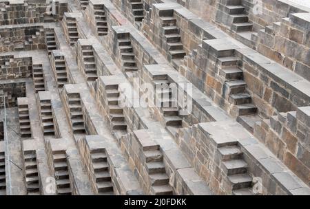 Ancient famous Stepwell of  Chand Baori, India Stock Photo