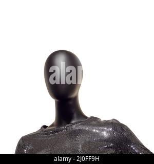 Top of black faceless mannequin on isolated background Stock Photo