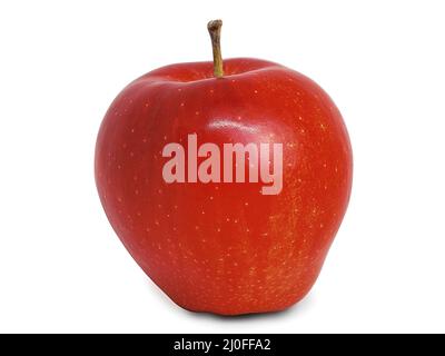 Beautiful red apple on a white isolated background Stock Photo