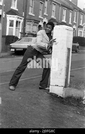 Comedian Lenny Henry pictured in Dudley. 10th November 1978. Stock Photo