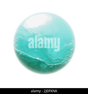 Beautiful abstract blue ball with water inside. 3d rendering Stock Photo