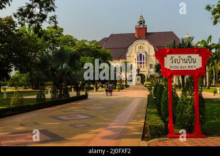 Phetchaburi, Thailand - March 19, 2015: Beautiful Landscape and Architecture of Phra Ramratchaniwet Palace (Wang Ban Peun), form Stock Photo