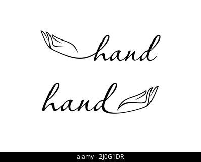A vector Illustration set of Hand Outline Letters vector Icon Stock Vector