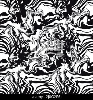 Black and white abstract marble seamless texture. Monochrome abstract background Stock Photo