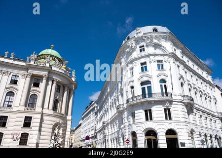 Beautiful renovated old buildings seen in the heart of Vienna, Austria Stock Photo