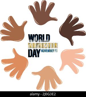 Poster design for world immunization day illustration Stock Vector