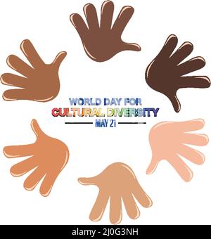 Poster design for world day cultural diversity  illustration Stock Vector