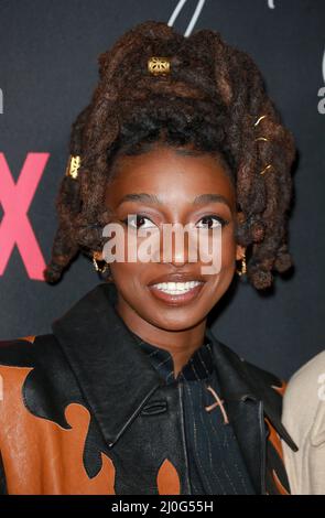 Little Simz attends the 'Top Boy 2' World Premiere at Hackney Picturehouse on March 11, 2022 in London, England. Stock Photo