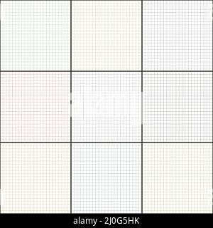 Grid paper. Abstract squared background with color graph. Geometric seamless pattern for school, wallpaper, textures, notebook. Lined blank on Stock Vector