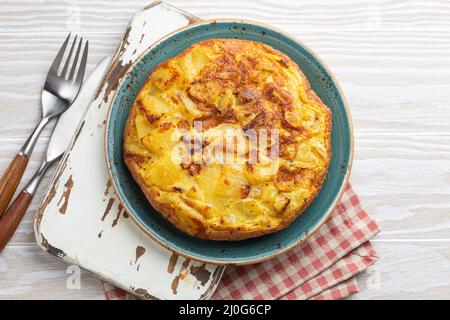 Spanish tortilla omelette with potatoes Stock Photo